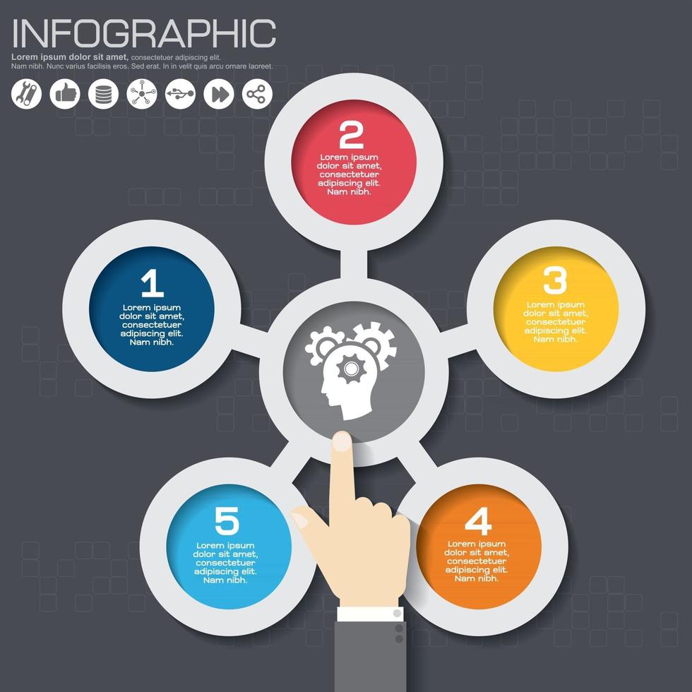 abstrakte digitale 3D-Illustration Infografik. Vektorillustration kann für Workflow-Layout, Diagramm, Nummernoptionen, Webdesign verwendet werden. vektor