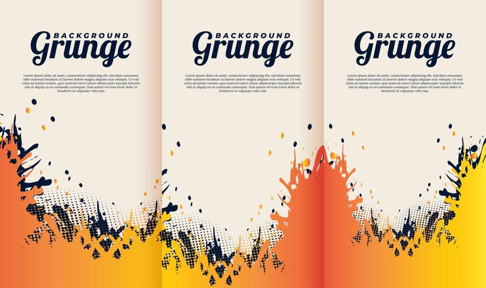 vacker orange grunge broschyr vektor