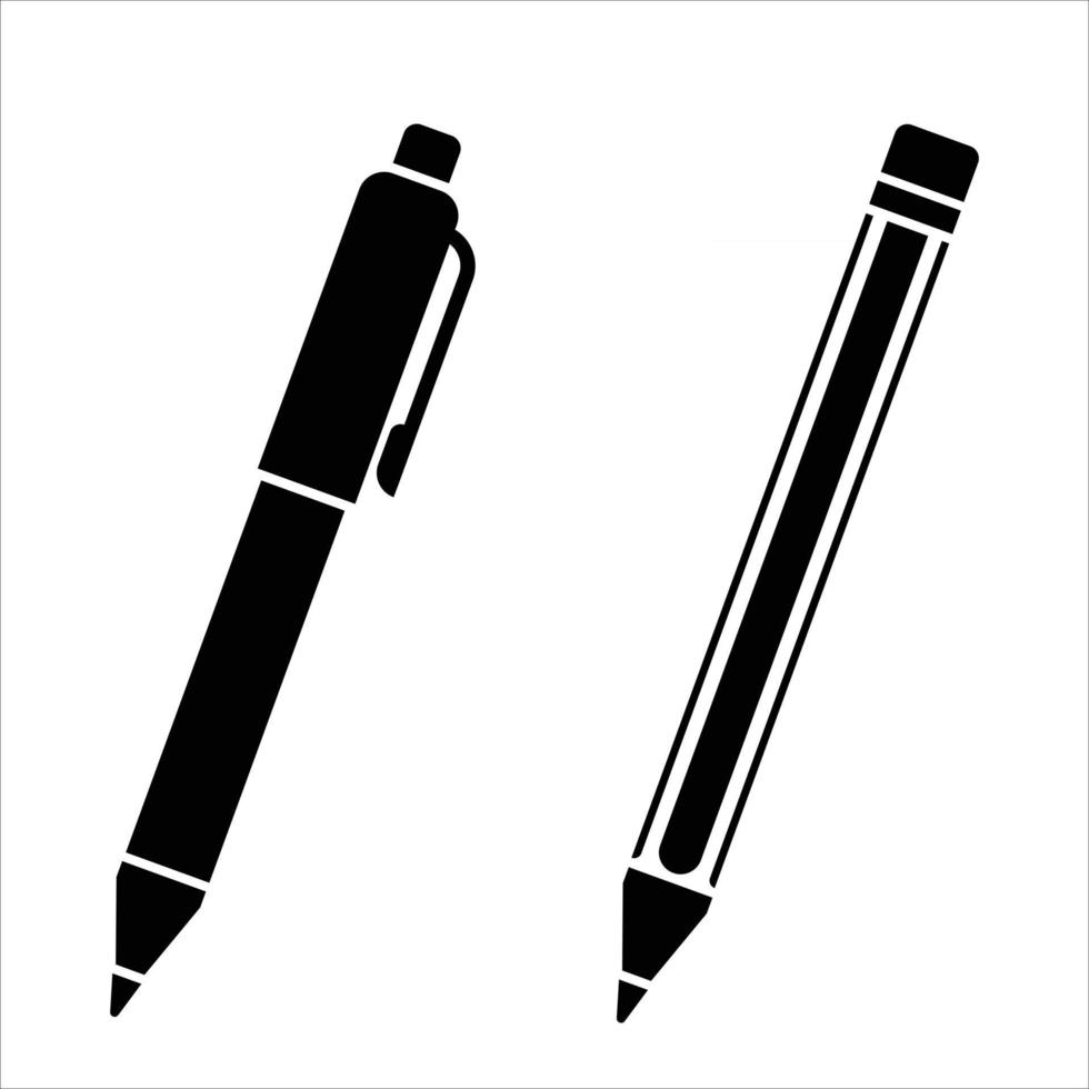 Stift und Bleistift schwarze Symbole black vektor