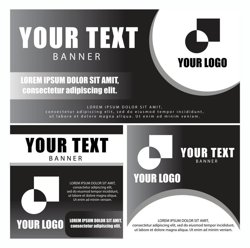 banner eller annonsmall med svart färg vektor