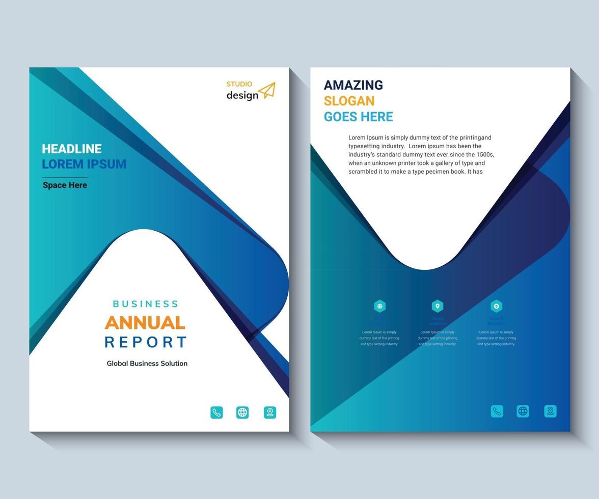 Jahresbericht-Design-Layout Mehrzweckverwendung für jedes Projekt, Jahresbericht, Broschüre, Flyer, Poster, Broschüre usw. vektor