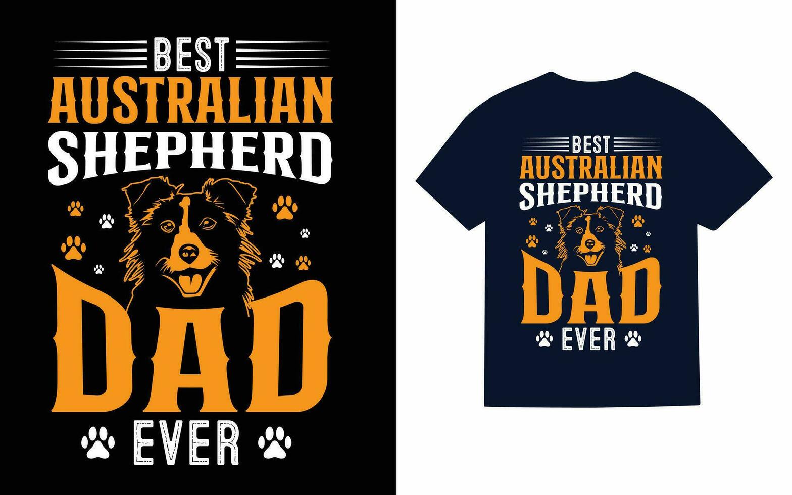 australisch Schäfer Hund T-Shirt Design vektor