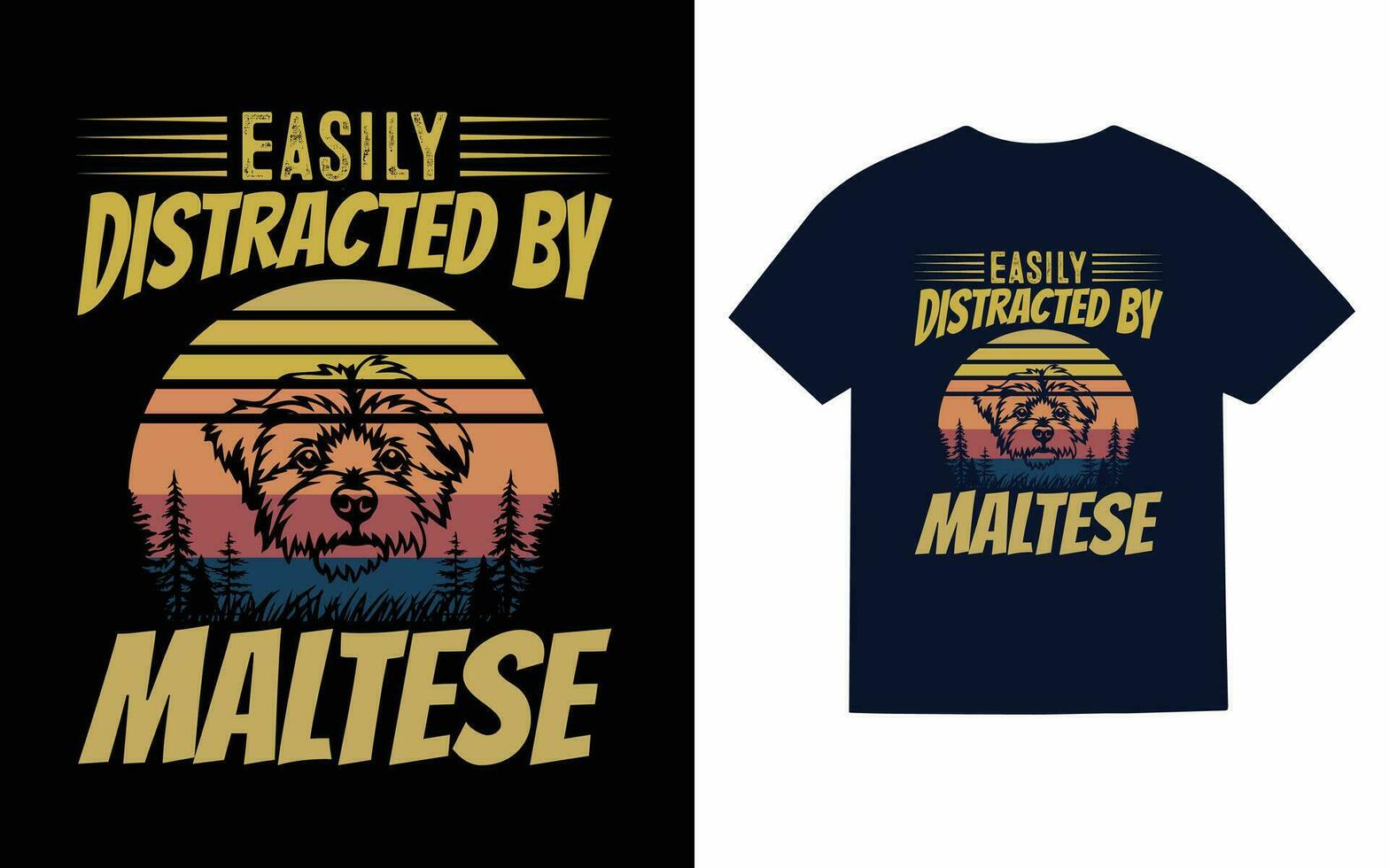 maltesisch Hund T-Shirt Design vektor