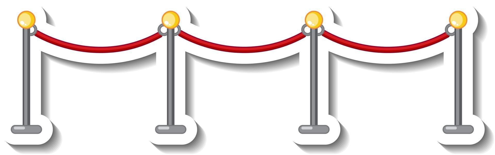 klistermärke mall med stolpe och röda rep isolerade vektor