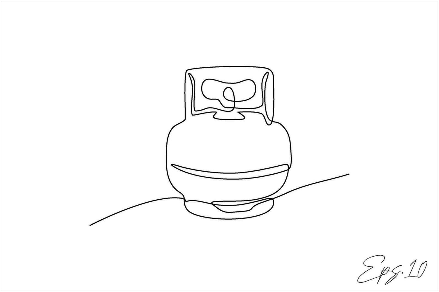 gas cylinder kontinuerlig linje vektor illustration