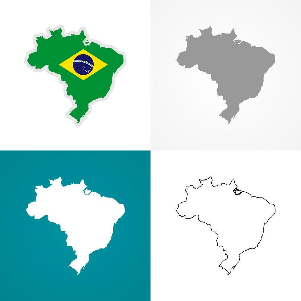 Brasilien flagga och Kartor mall. vektor design.