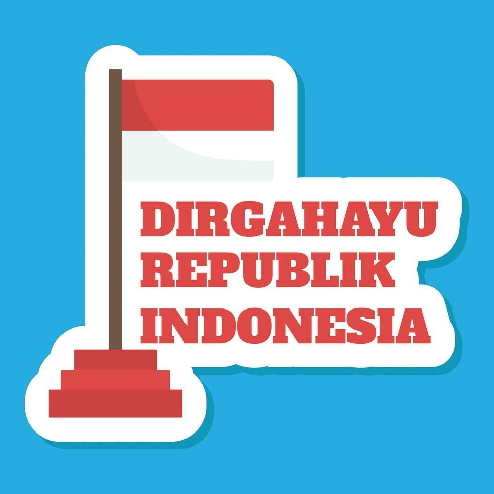 indonesiska flagga för oberoende dag klistermärken vektor
