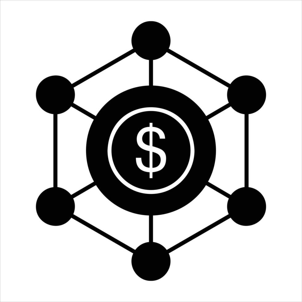 Geld Teilen Glyphe Symbol Design Stil vektor