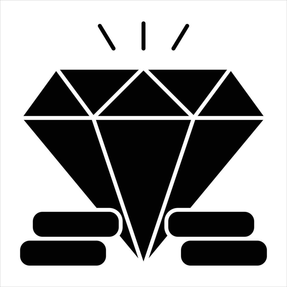 Diamant Glyphe Symbole Design Stil vektor