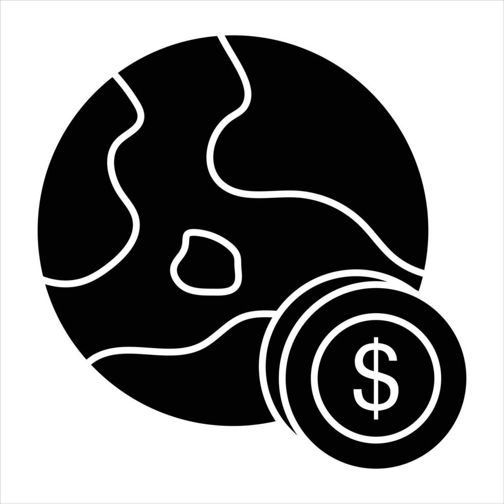 global pengar glyf ikoner design stil vektor
