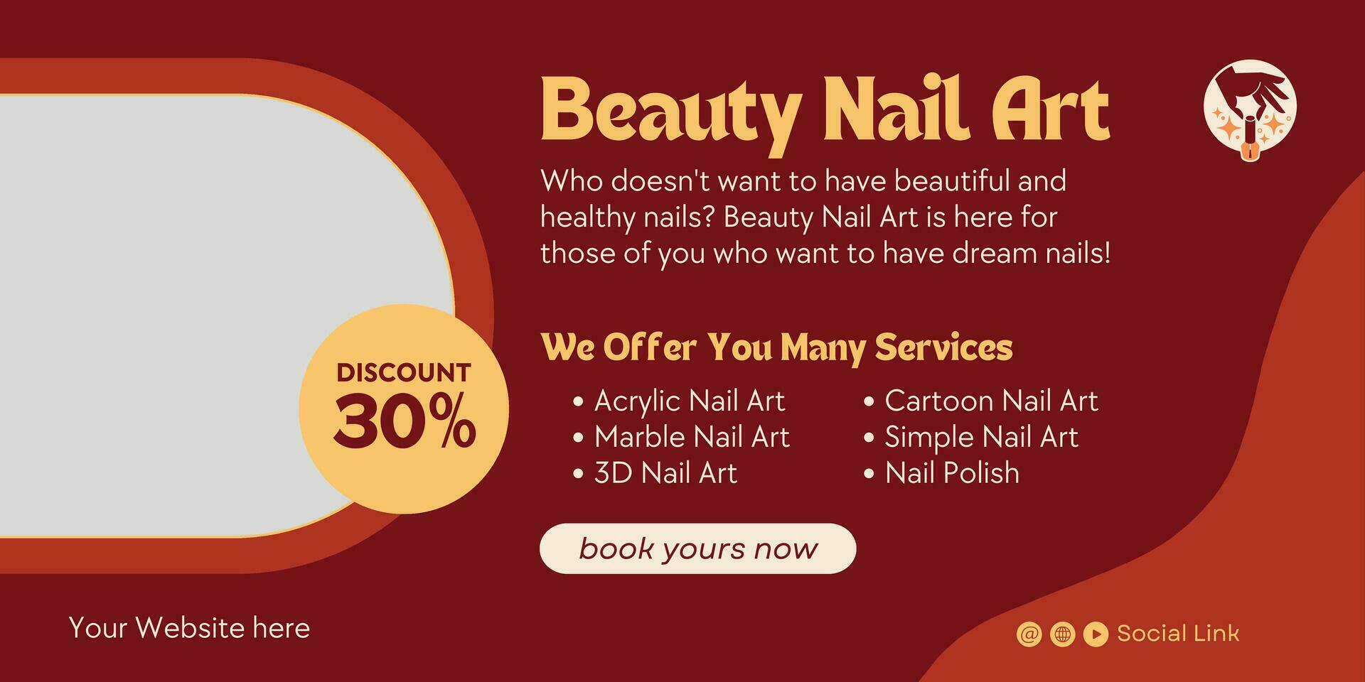 skönhet nagel konst en annons för en nagel konst företag baner vektor