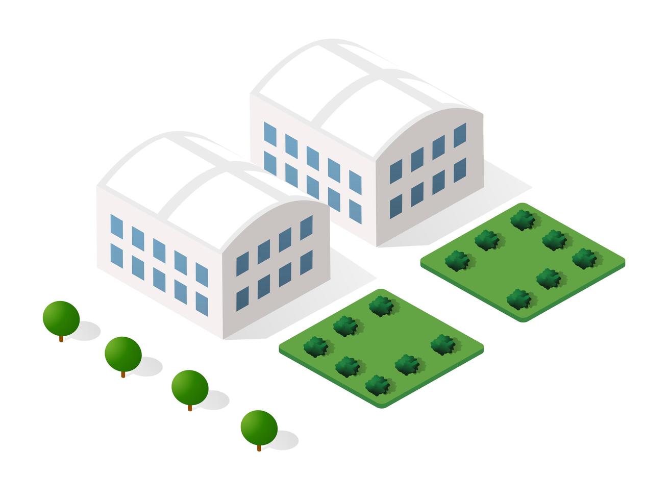 städtischer industrieller isometrischer 3D-Architekturplan vektor