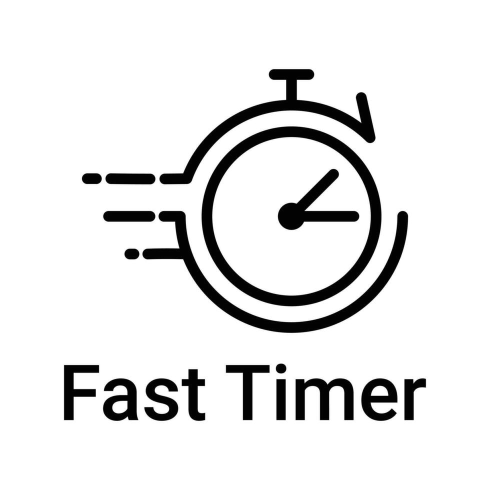 snabb klocka vektor ikon, snabb service ikon, snabbt och snabb ansikte klocka, snabb leverans tecken vektor med timer, tid förvaltning systemet, i god tid service, deadline begrepp företag aning element
