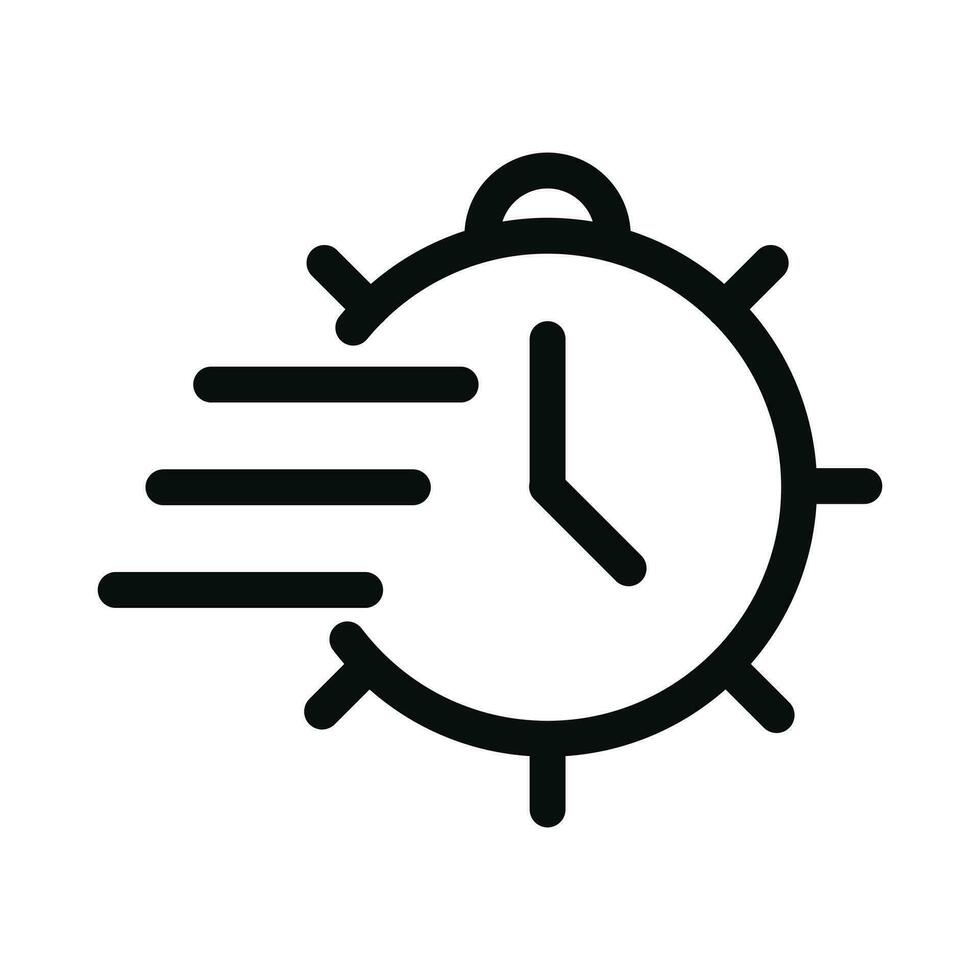 snabb klocka vektor ikon, snabb service ikon, snabbt och snabb ansikte klocka, snabb leverans tecken vektor med timer, tid förvaltning systemet, i god tid service, deadline begrepp företag aning element
