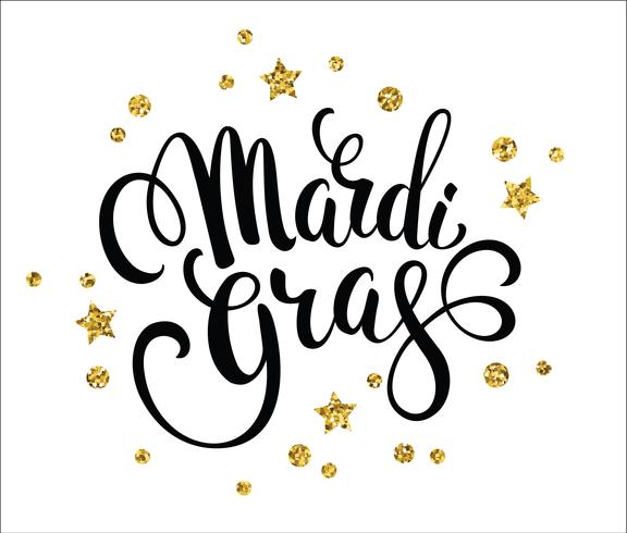 Mardi Gras. Glittrande bokstäver design för Banners, Flyers, Pla vektor