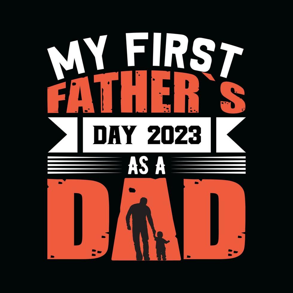 min först fäder dag som en pappa, kreativ fäder dag t-shirt design. vektor