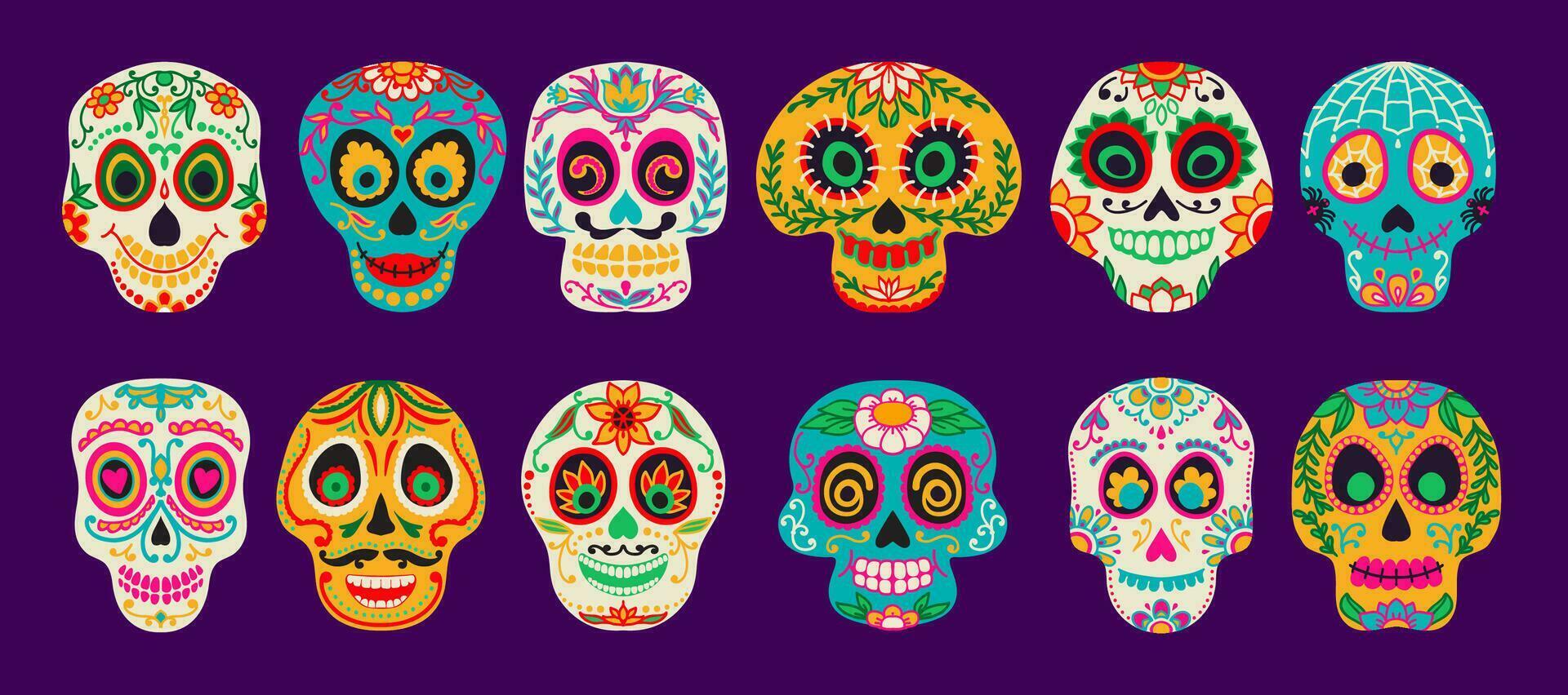 Mexikaner Calavera Zucker Schädel. dia de Muertos Tag vektor