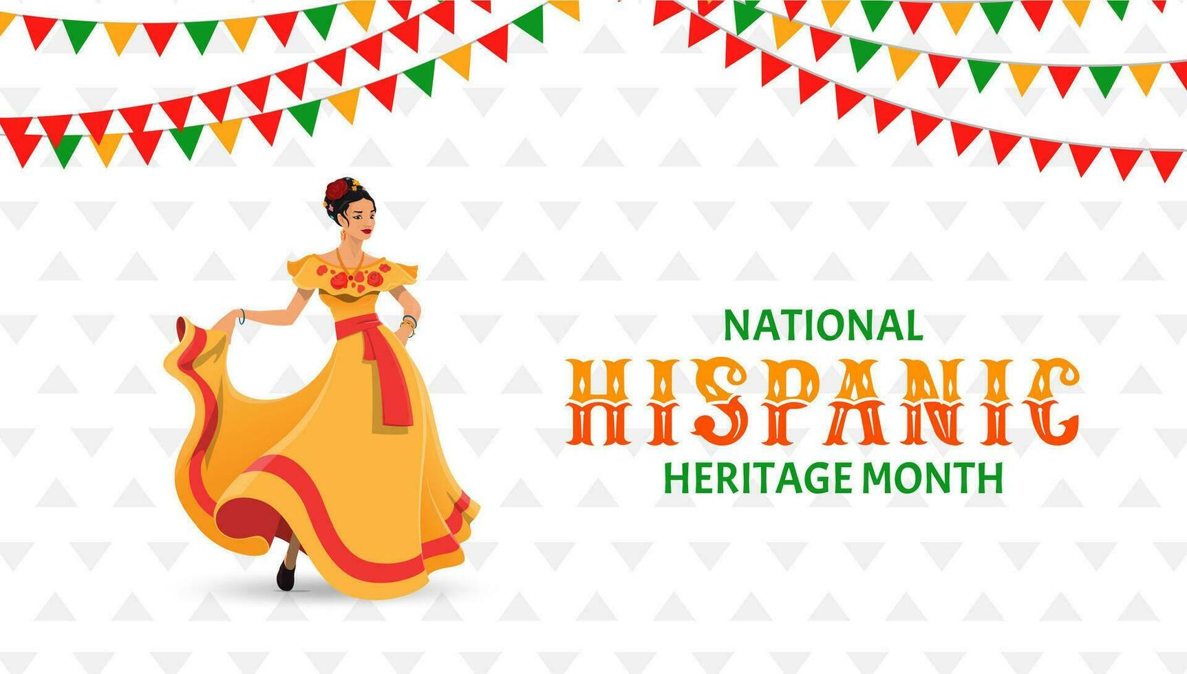 Tanzen Frau auf National spanisch Erbe Monat vektor