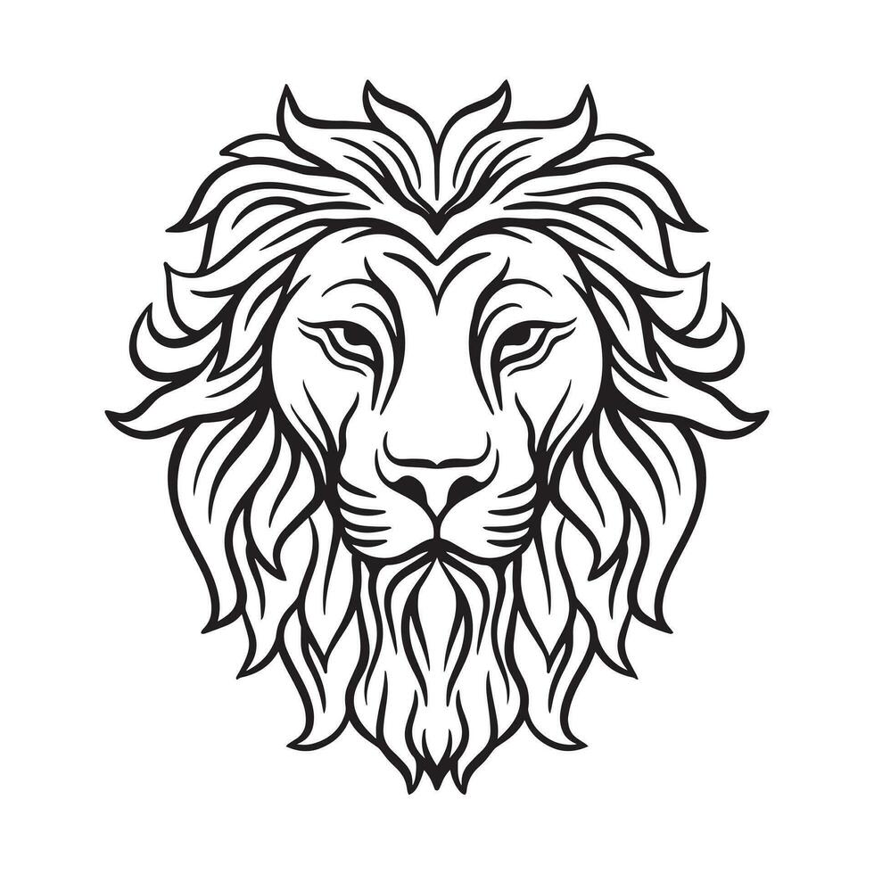 lejon huvud hand dragen illustrationer för de design av kläder, klistermärken, tatuering etc vektor