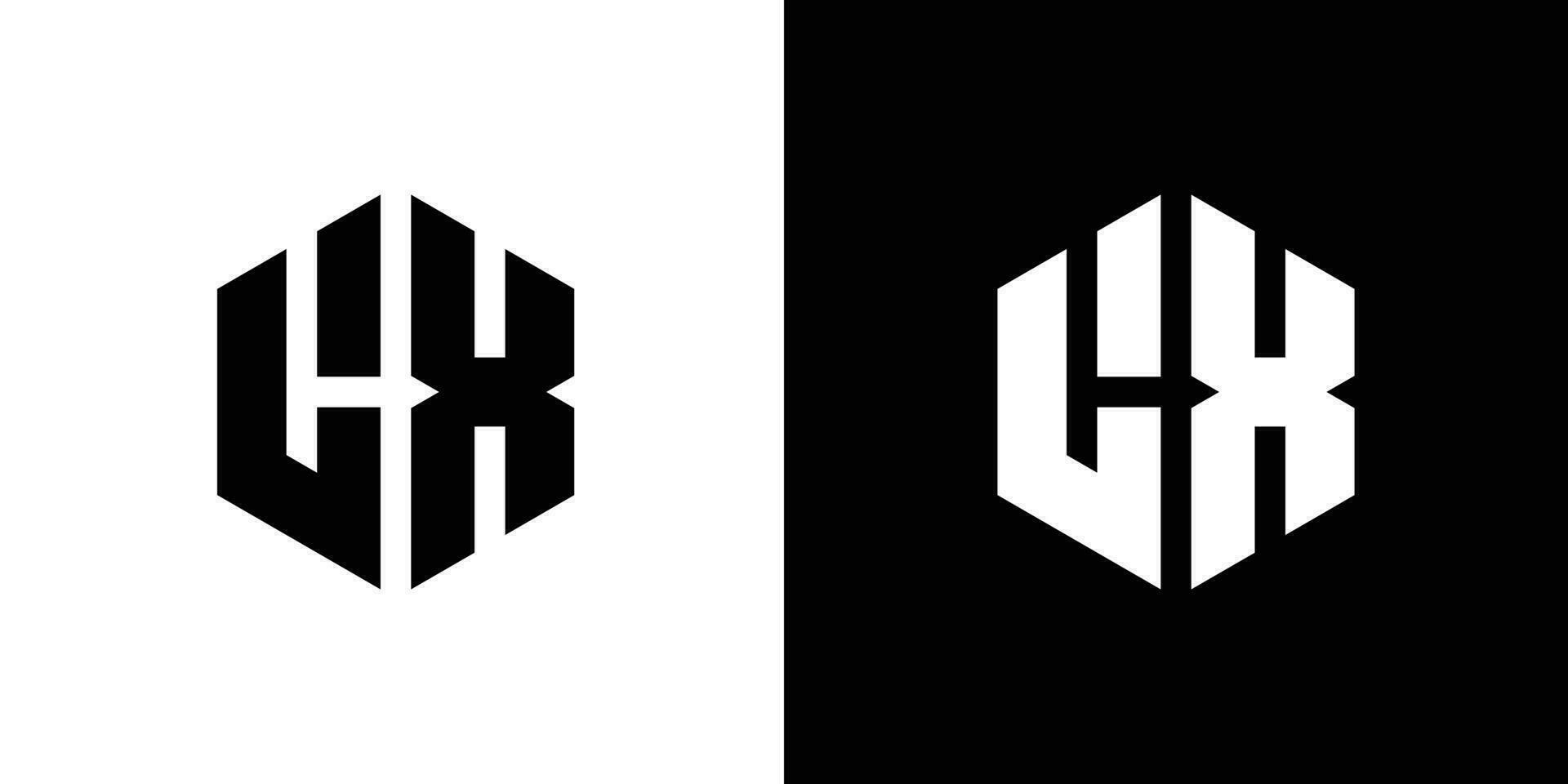 Brief l x Polygon, sechseckig minimal und Fachmann Logo Design auf schwarz und Weiß Hintergrund vektor