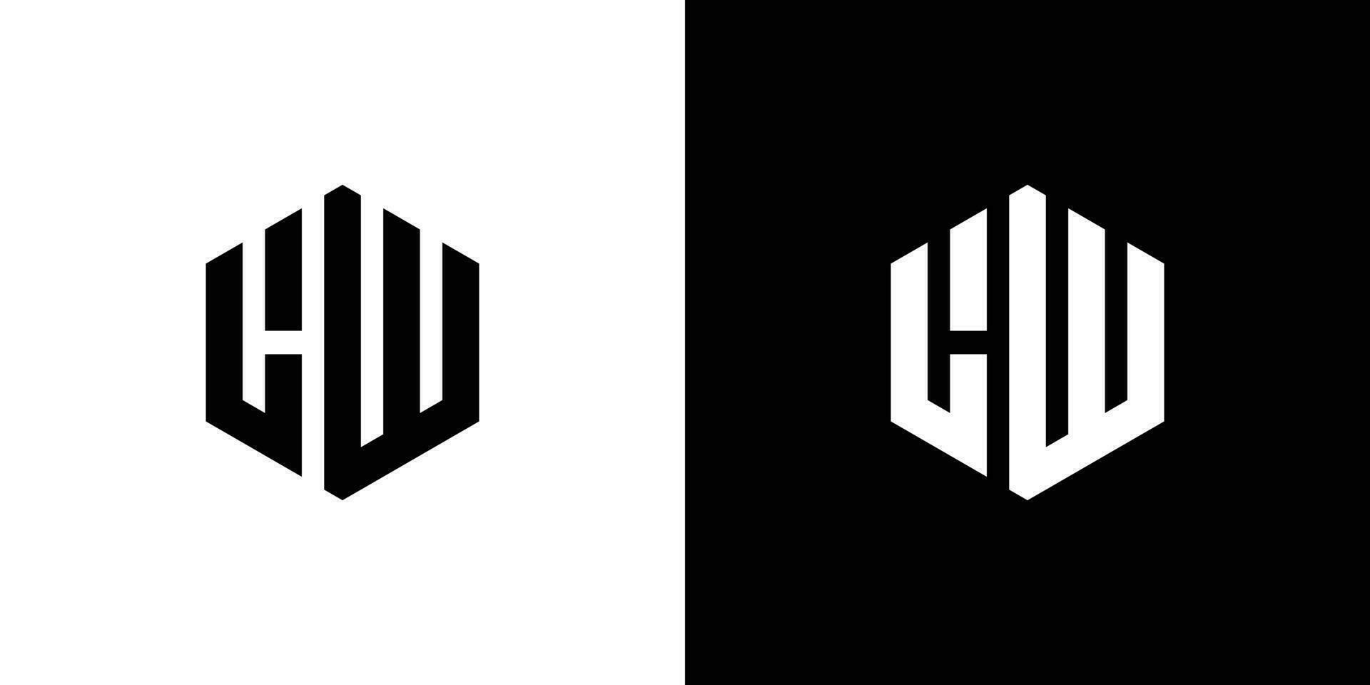 Brief l w Polygon, sechseckig minimal und Fachmann Logo Design auf schwarz und Weiß Hintergrund vektor