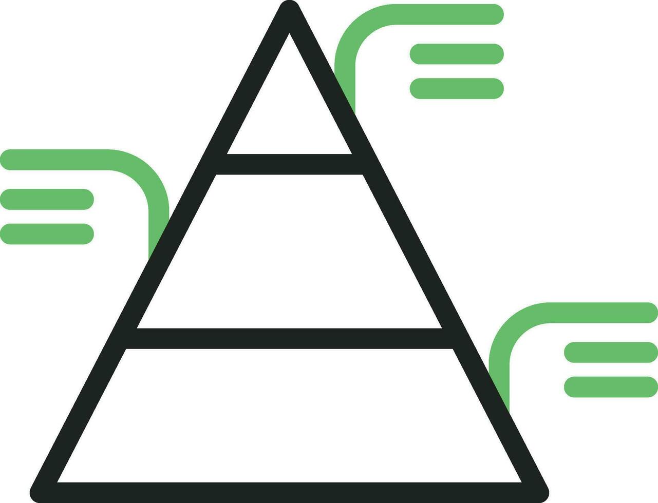 Pyramide Diagramm Symbol Bild. vektor