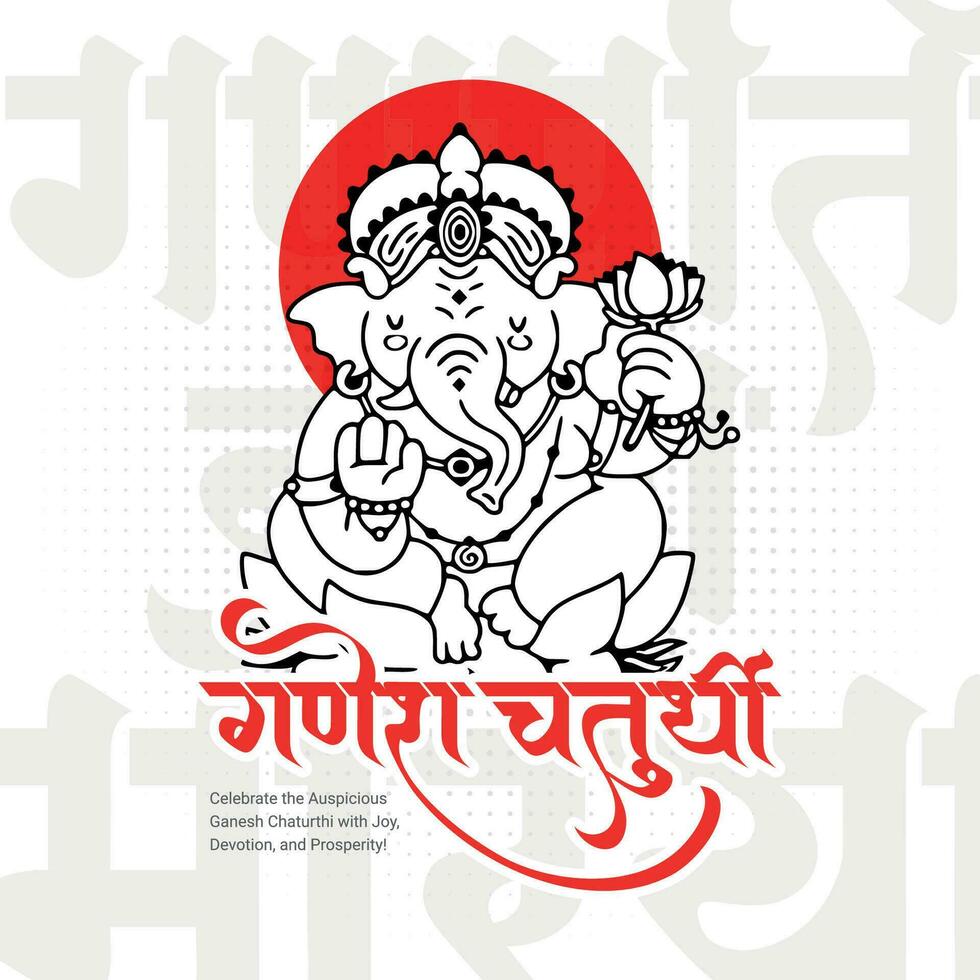 Lycklig ganesh chaturthi hindu religiös festival social media posta i hindi ganesha chaturthi menande Lycklig ganesh chaturthi. vektor