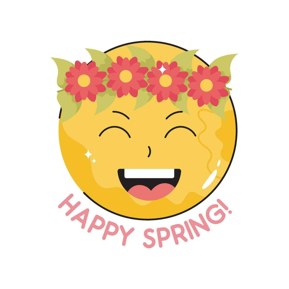 glücklich Frühling Gekritzel Vektor bunt Aufkleber. eps 10 Datei