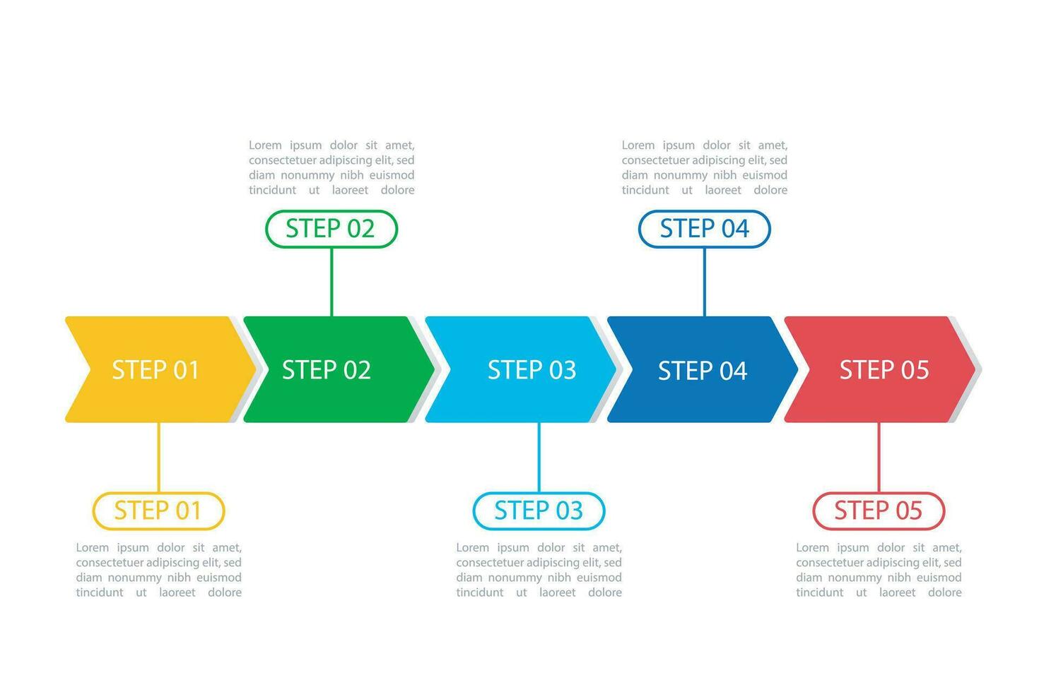 infographic mall 5 steg för företag väg till Framgång vektor illustration