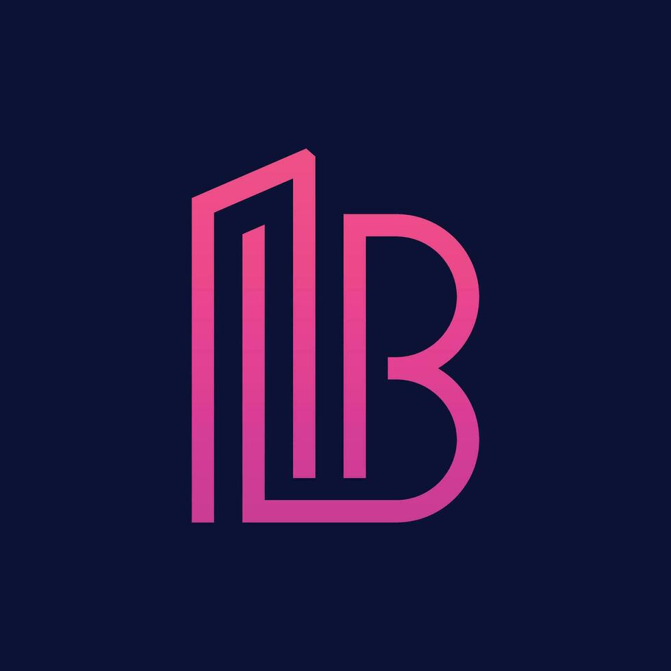 b logo.b Brief Design Vector Illustration modernes Monogramm-Symbol.
