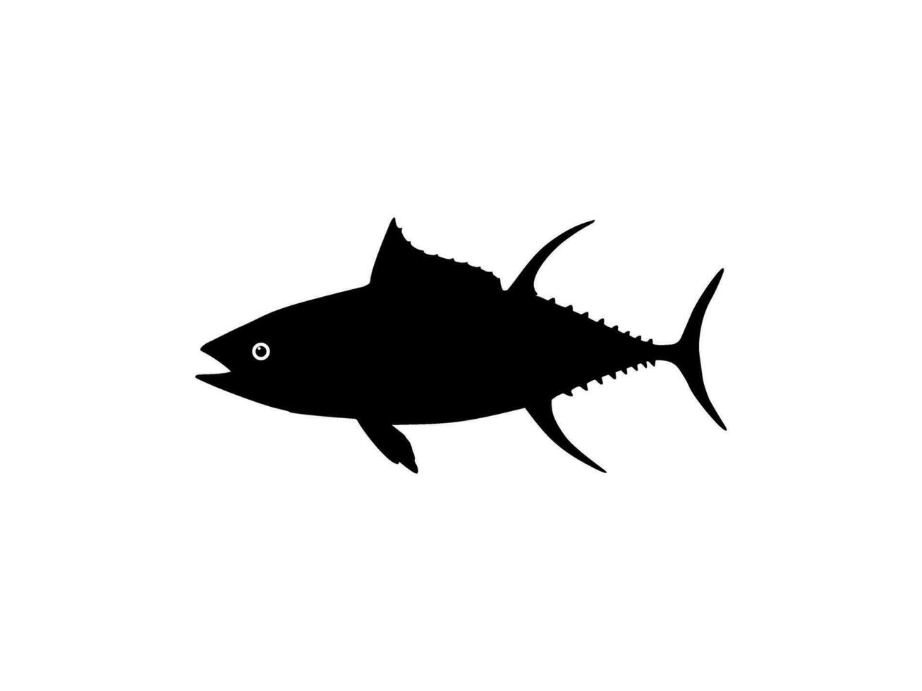 tonfisk fisk silhuett, kan använda sig av för logotyp typ, konst illustration, piktogram, hemsida eller grafisk design element. vektor illustration