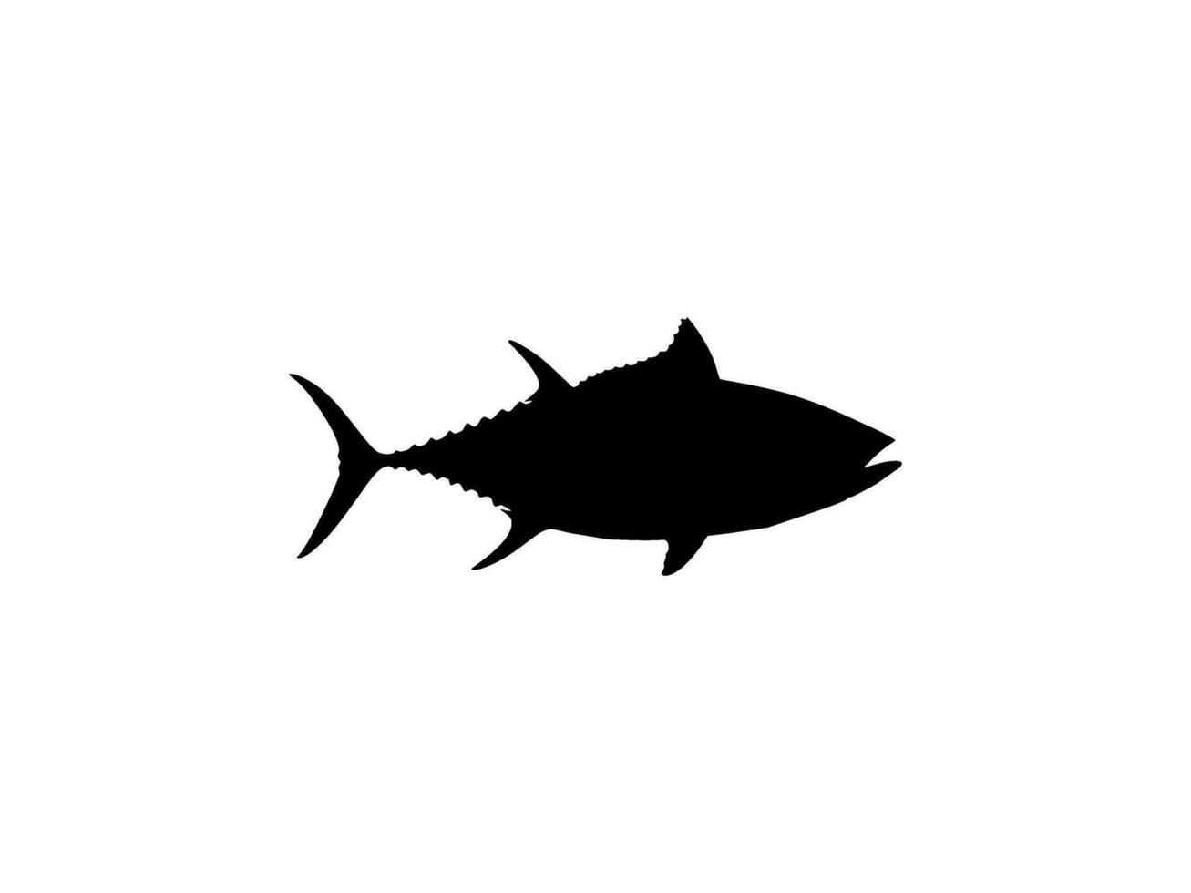 platt stil silhuett av de tonfisk fisk, kan använda sig av för logotyp typ, konst illustration, piktogram, hemsida eller grafisk design element. vektor illustration