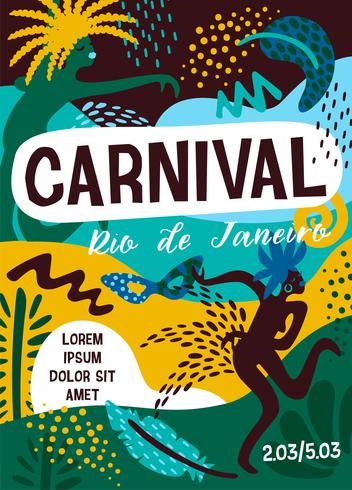 Brasilien Karneval. Vektorillustration mit modischen abstrakten Elementen. vektor