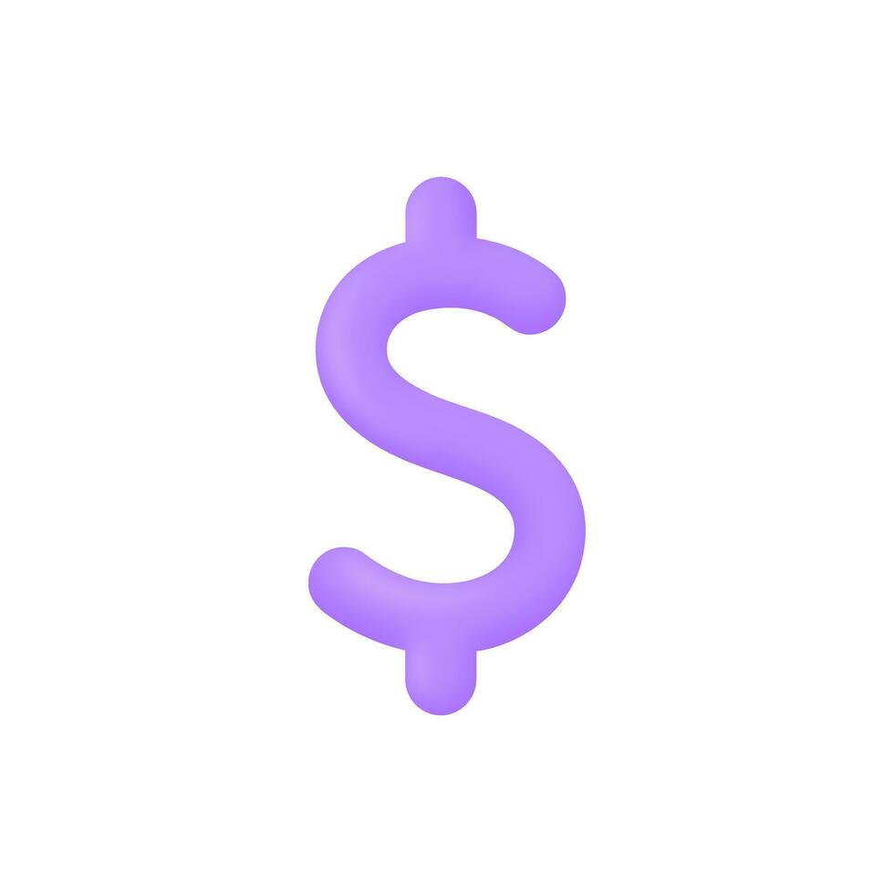 3d realistisch Dollar Symbol Vektor Illustration