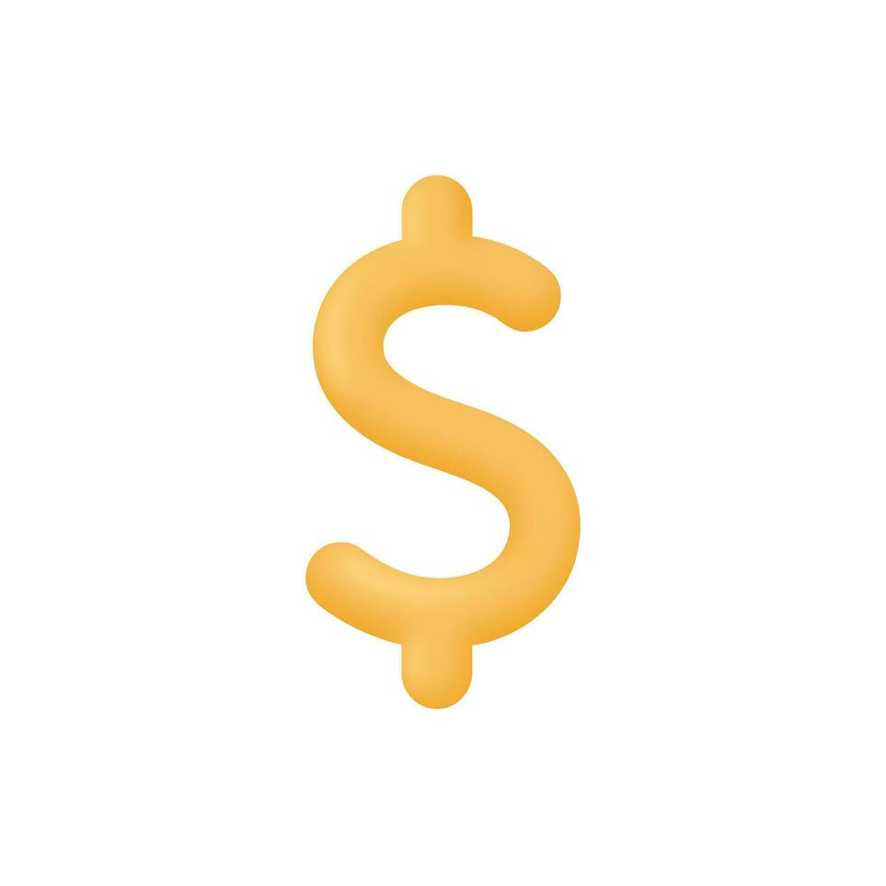 3d realistisch Dollar Symbol Vektor Illustration