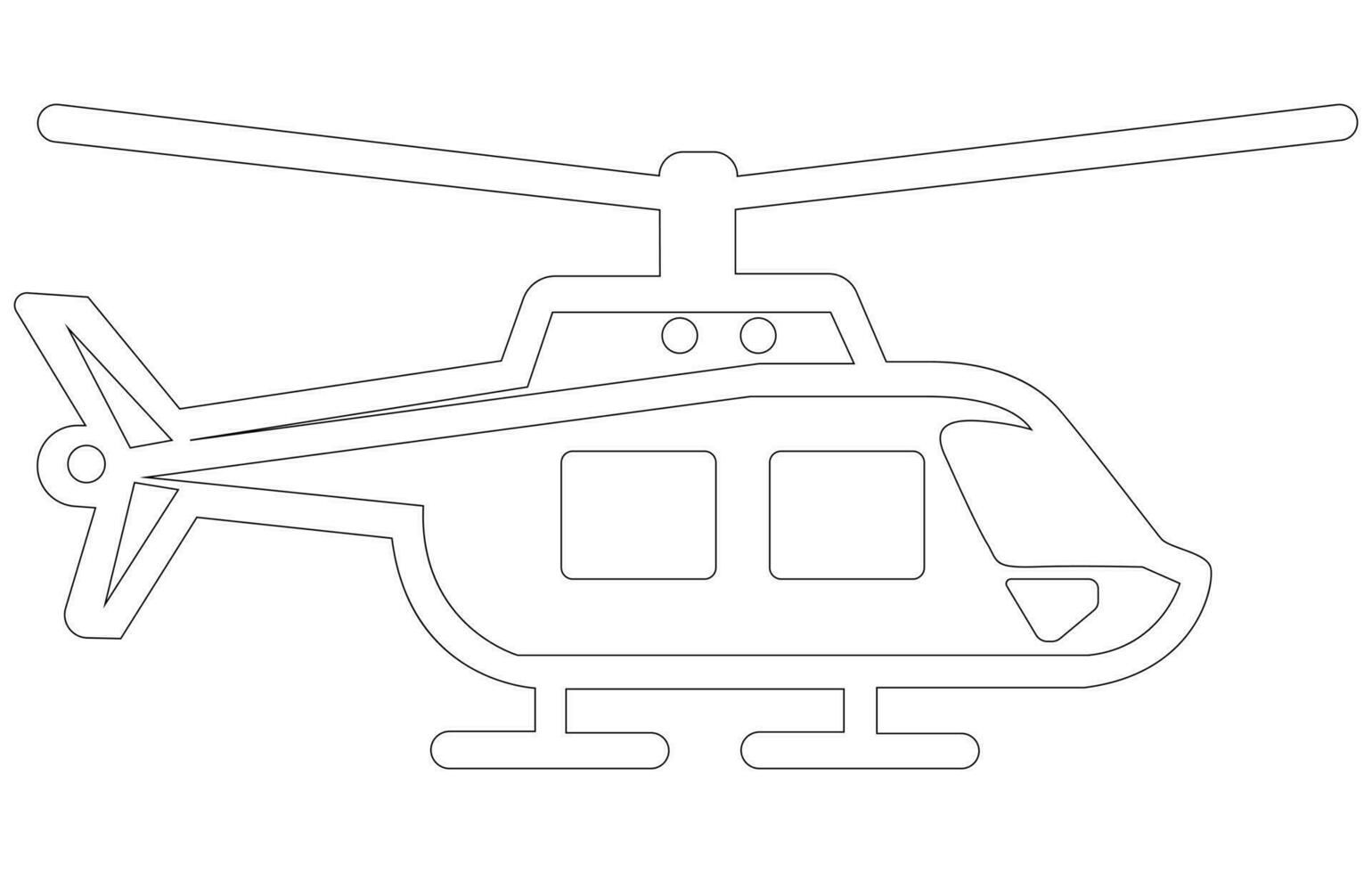 helikopter ikon översikt vektor illustration, översikt teckning av helikopter, helikopter ikon i tunn översikt stil,