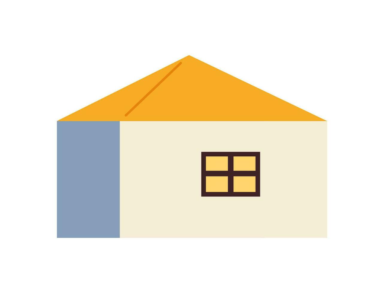 hus semi platt Färg vektor objekt. små bostads- byggnad. redigerbar tecknad serie klämma konst ikon på vit bakgrund. enkel fläck illustration för webb grafisk design