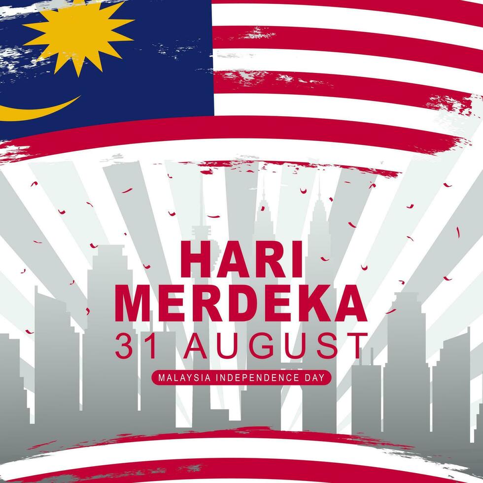 hari merdeka hälsning affisch design, som betyder malaysias oberoende dag vektor