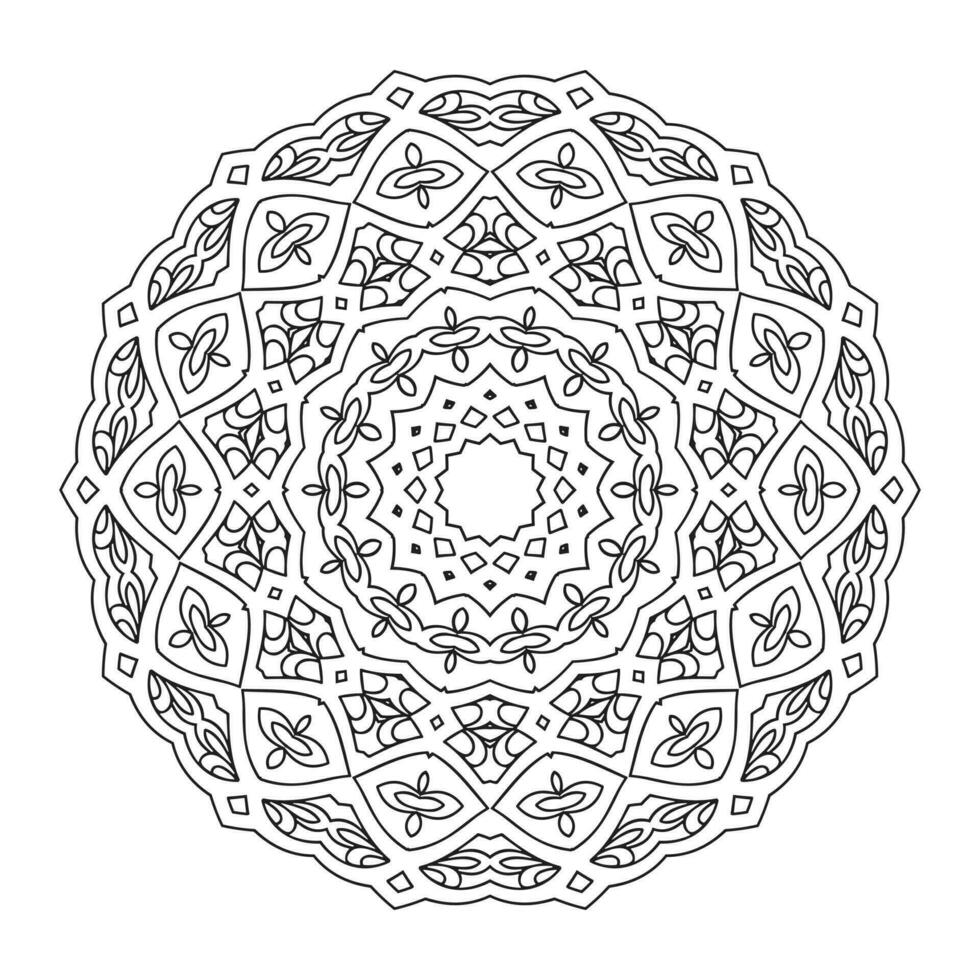 Mandala Kunst zum Färbung Buch. sauber dekorativ runden Ornament. orientalisch Muster, Vektor Illustration Färbung Buch Buchseite. kreisförmig Muster im bilden von Mandala zum Henna, mehndi, Tätowierung, Dekoration.