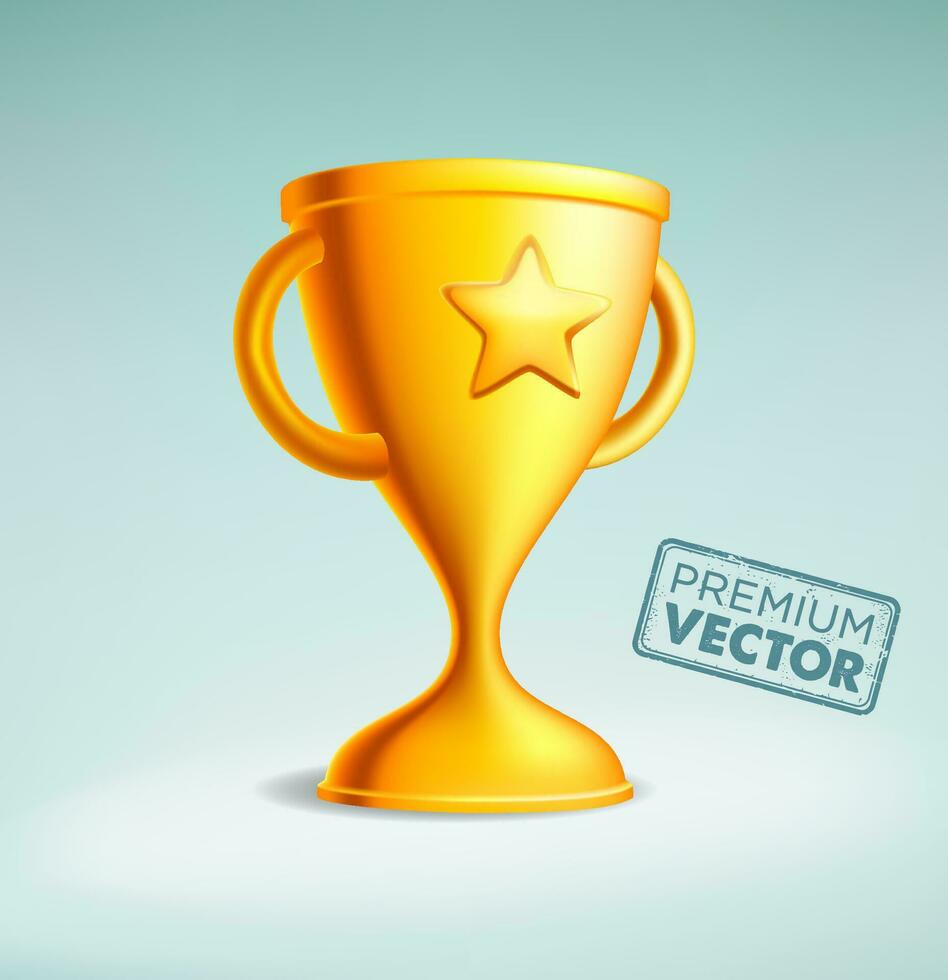 vinnare trofén ikon. guld trofén vektor är en symbol av seger på en sportslig händelse.
