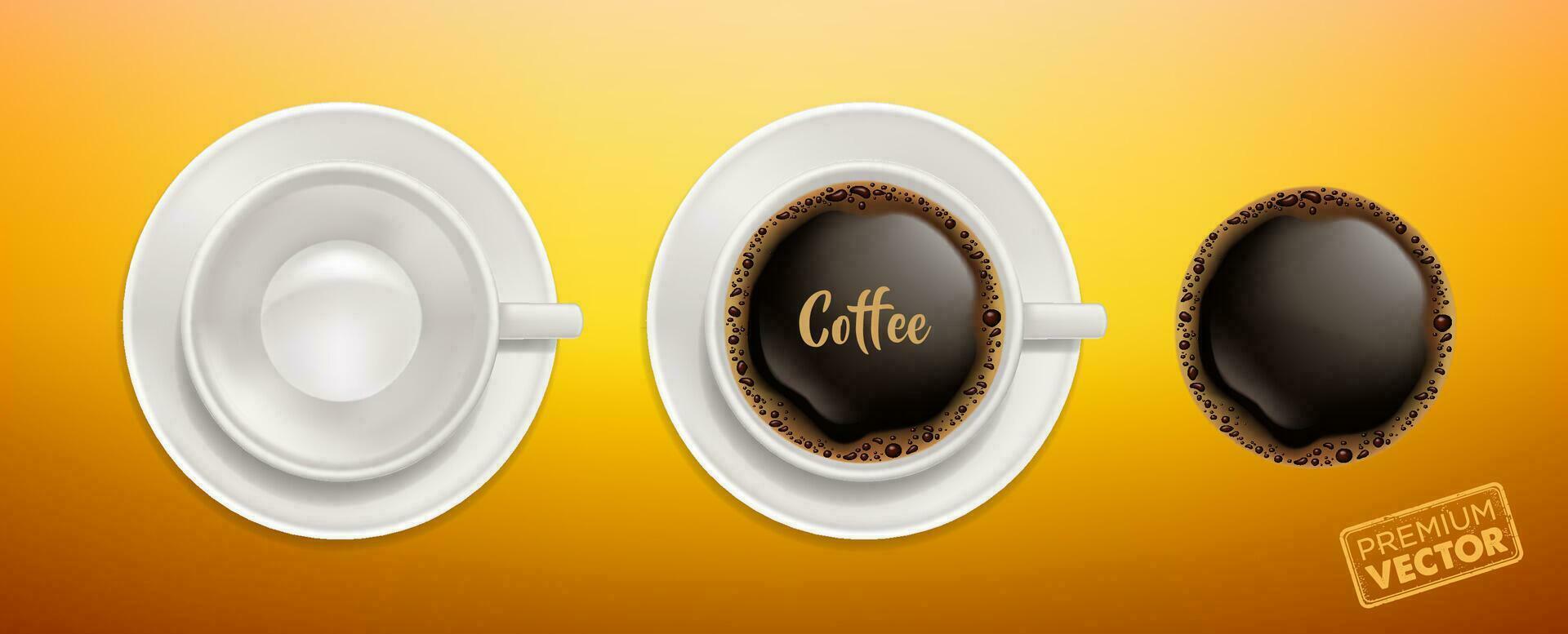 Vektor Zeichnung von schaumig Kaffee, Weiß Kaffee Tasse