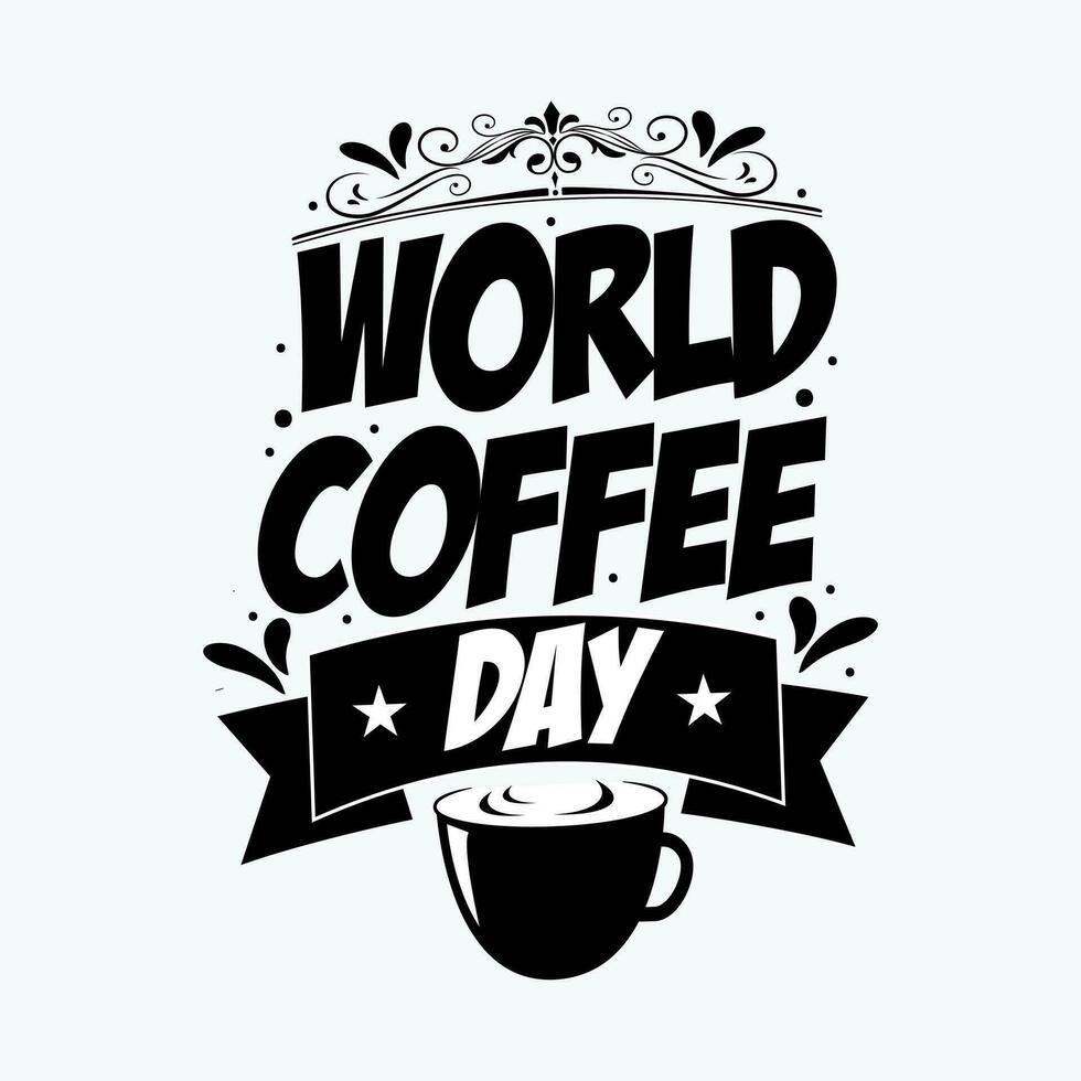 Hand gezeichnet National Kaffee Tag Vektor Illustration. glücklich National Kaffee Tag Design.