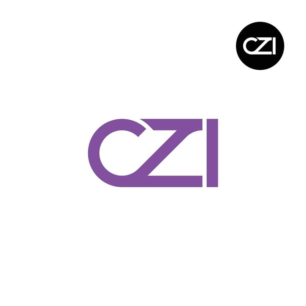 Brief czi Monogramm Logo Design vektor