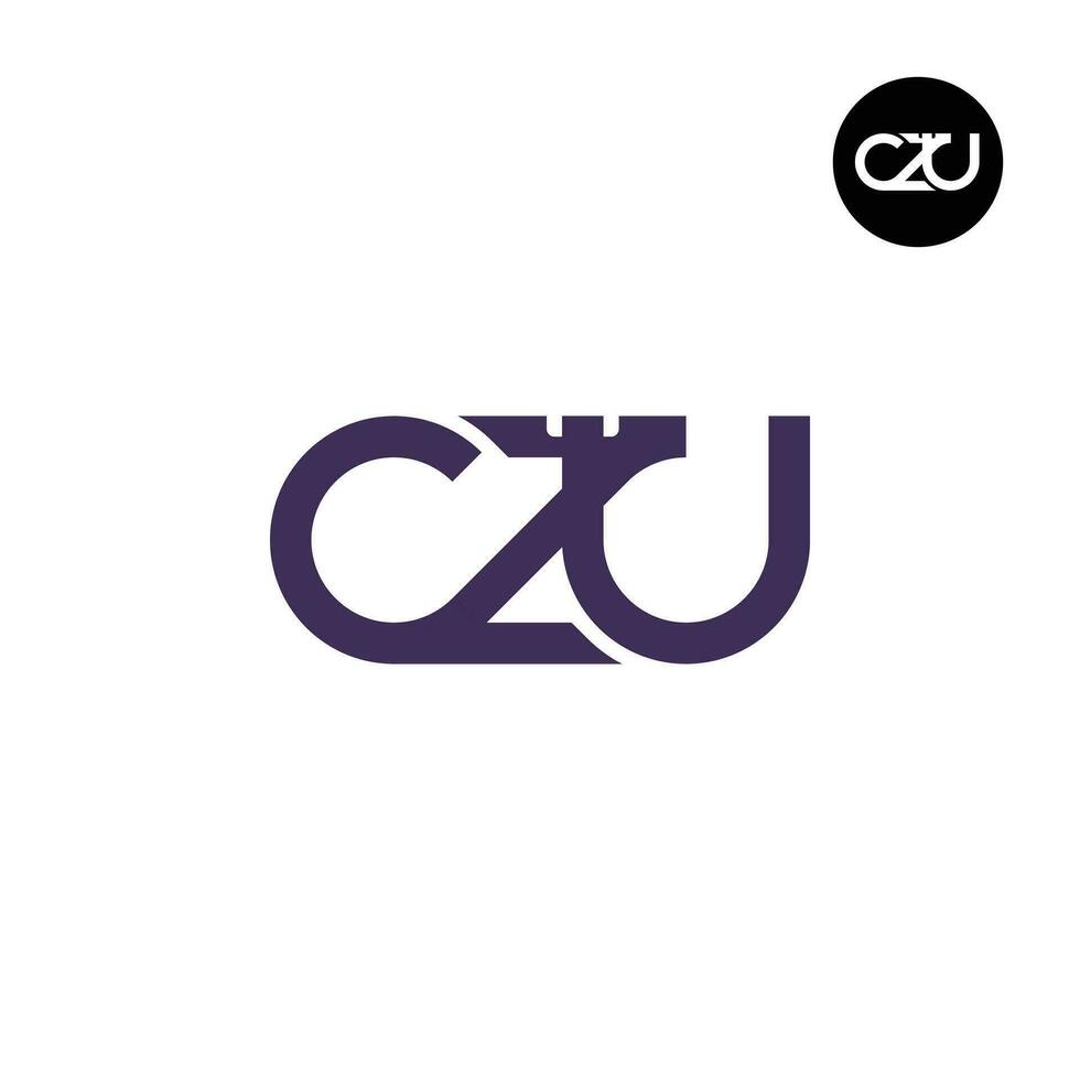 Brief czu Monogramm Logo Design vektor