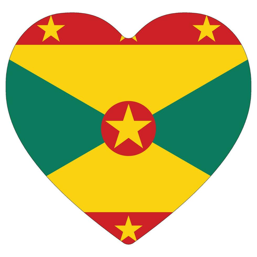 grenada flagga hjärta form. flagga av grenada hjärta form vektor