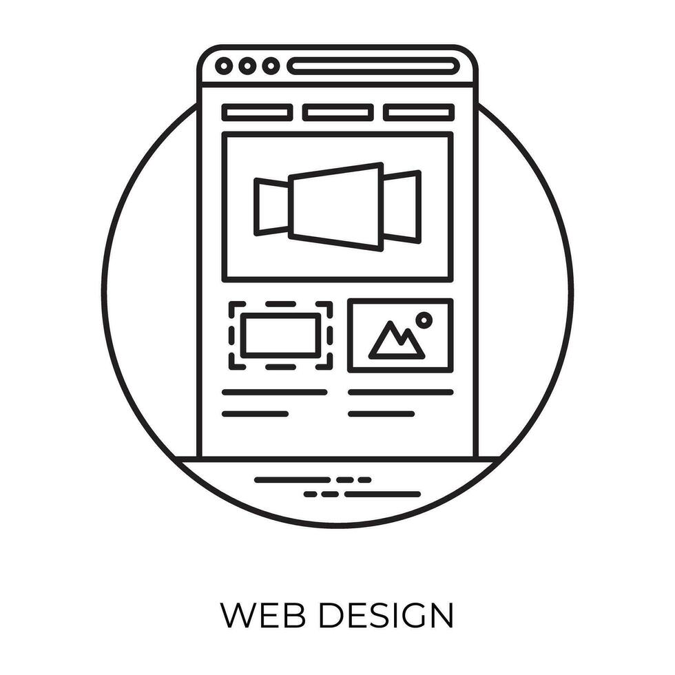 flaches Symbol für die Webentwicklung vektor