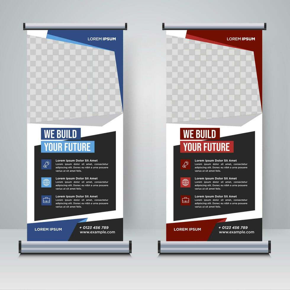 Corporate Rollup- oder X-Banner-Designvorlage vektor