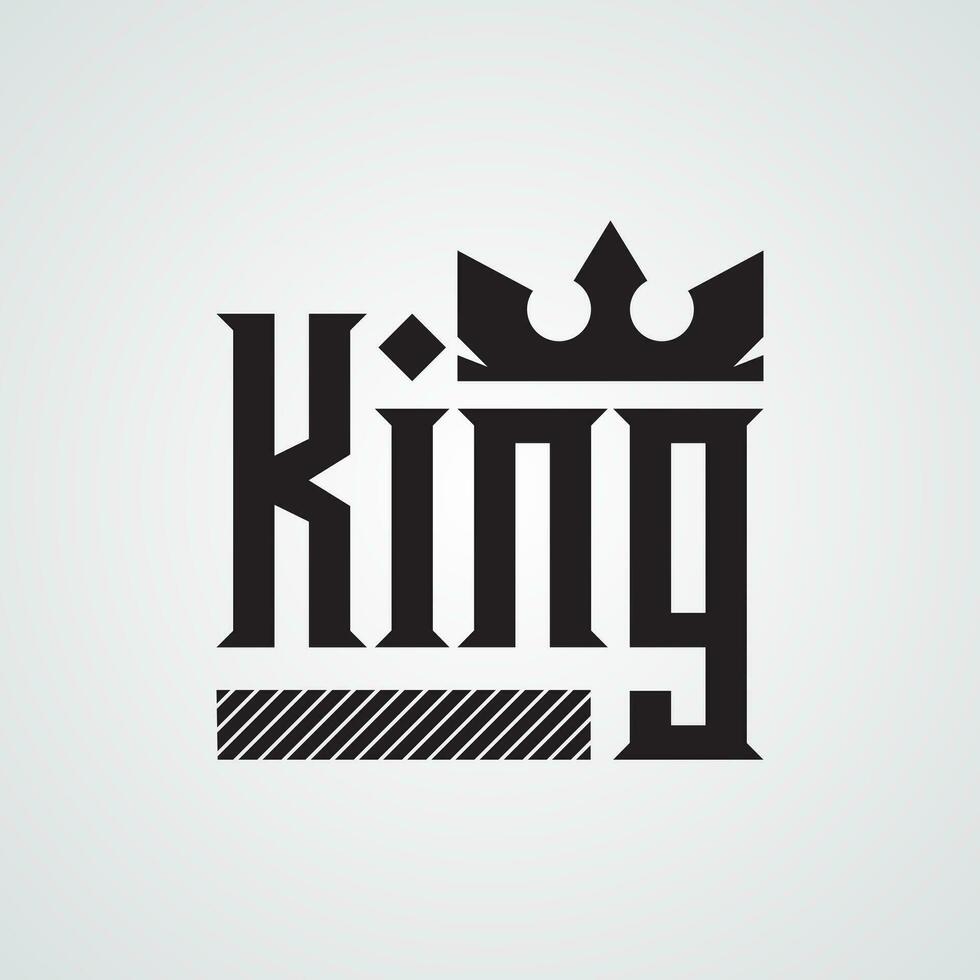 modern design mall. kung logotyp vektor mall för t-shirt. lyx logotyp design. royalty logotyp design