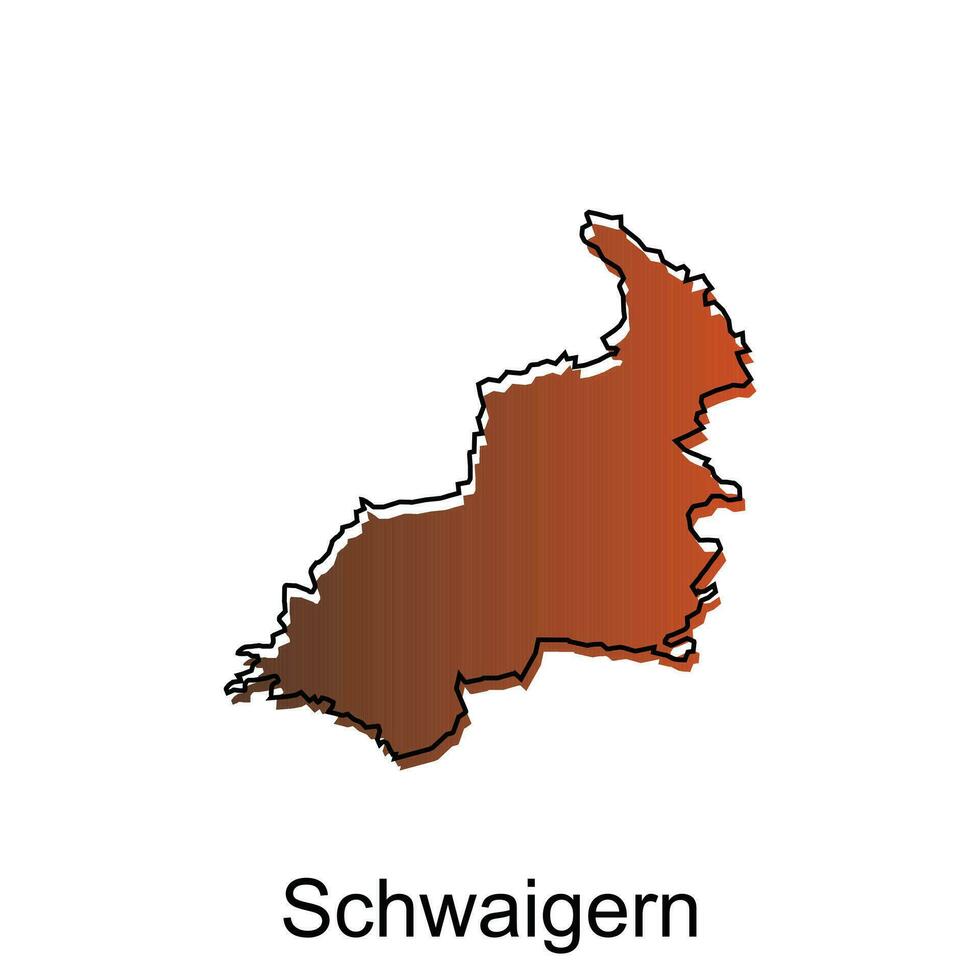 Karta stad av schwaigern. vektor Karta av de tysk Land. vektor illustration design mall