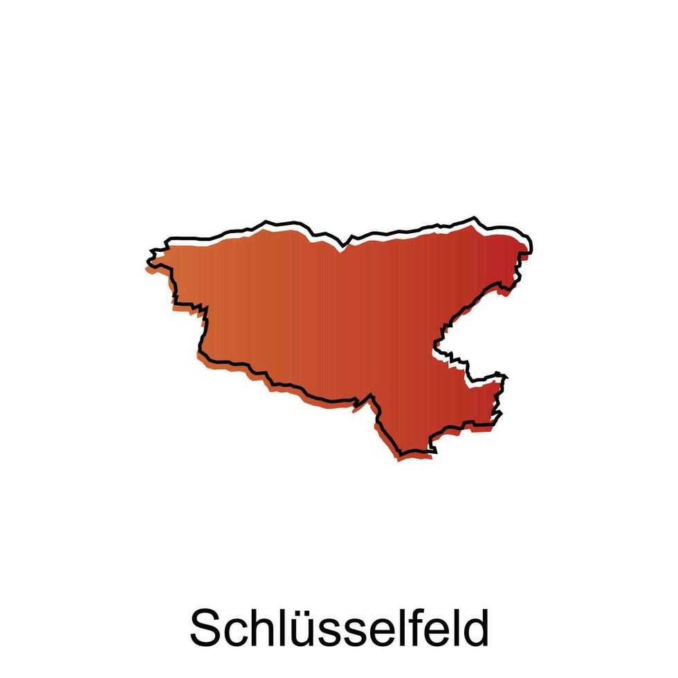 schlusselfeld Stadt Karte Illustration. vereinfacht Karte von Deutschland Land Vektor Design Vorlage